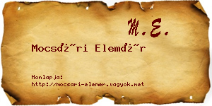 Mocsári Elemér névjegykártya