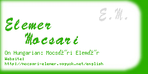 elemer mocsari business card